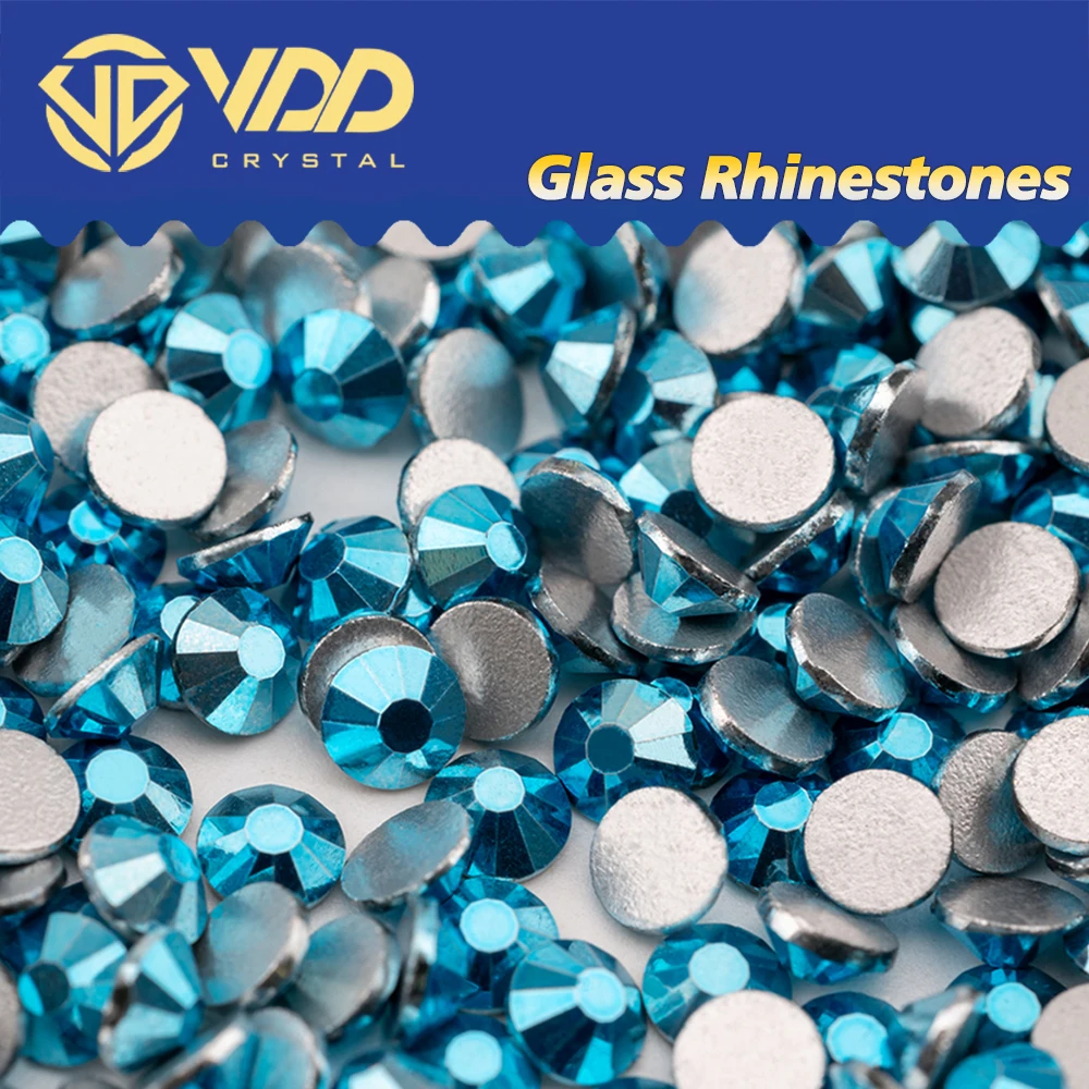 

VDD 177, металлические Aqua SS4-SS30, стеклянные стразы, кристаллы с плоской задней частью, блестящие стразы, яркие камни, аксессуары для дизайна ногтей «сделай сам»