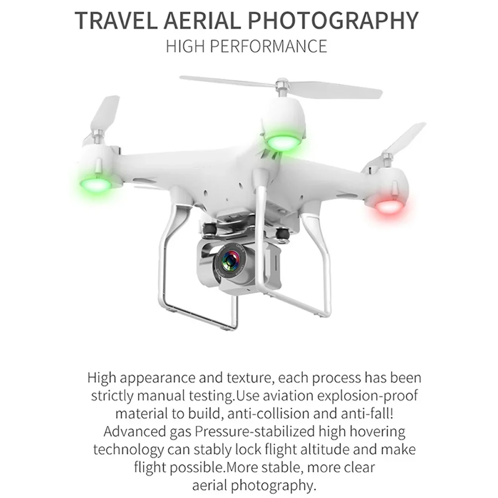 Remote Control Drone FPV Quadcopter Drone with ESC Camera 4K HD Aerial Photography Remote Control Helicopter Toy Gift