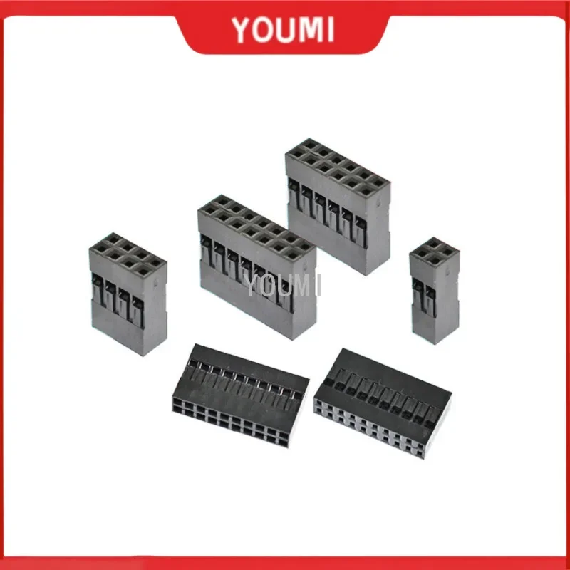 50pcs 2.54mm Dupont Connector Male/Female Pin Way Cable Plug 2/3/4/5 Pin Electrical Pin Jumper Header Housing Wire Connector Kit