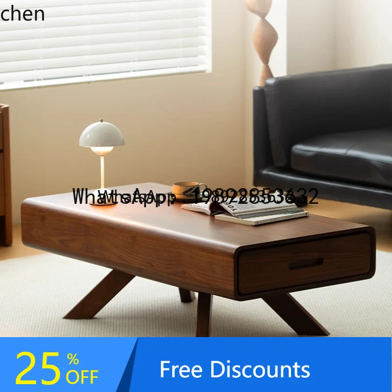 

X1 solid wood coffee table living room light luxury modern simple multi-functional tea table home decoration accessories