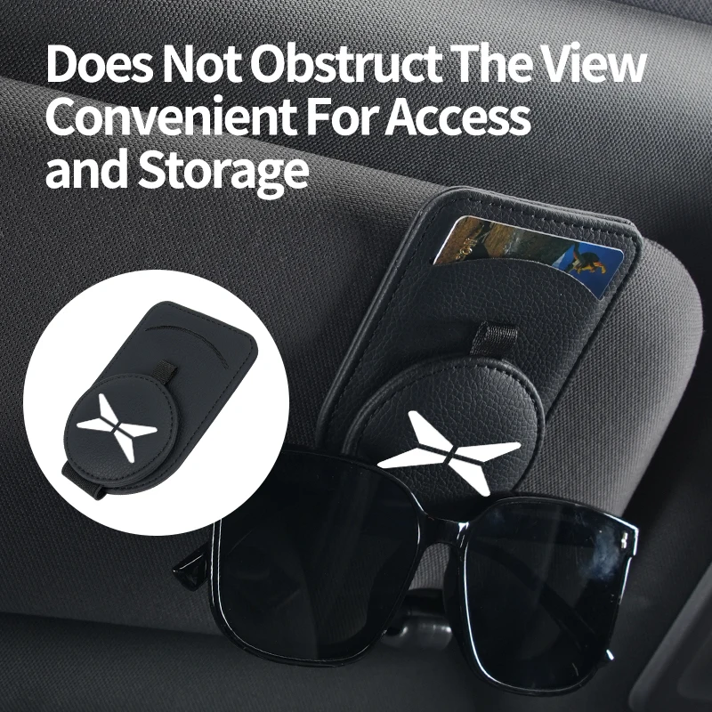 Universal Car Sunglasses Clip Leather Ticket Card Holder Auto Accessories For Xpeng P7 G3 G3i G9 P5 X2 N5 F30 H93 Beta 2019
