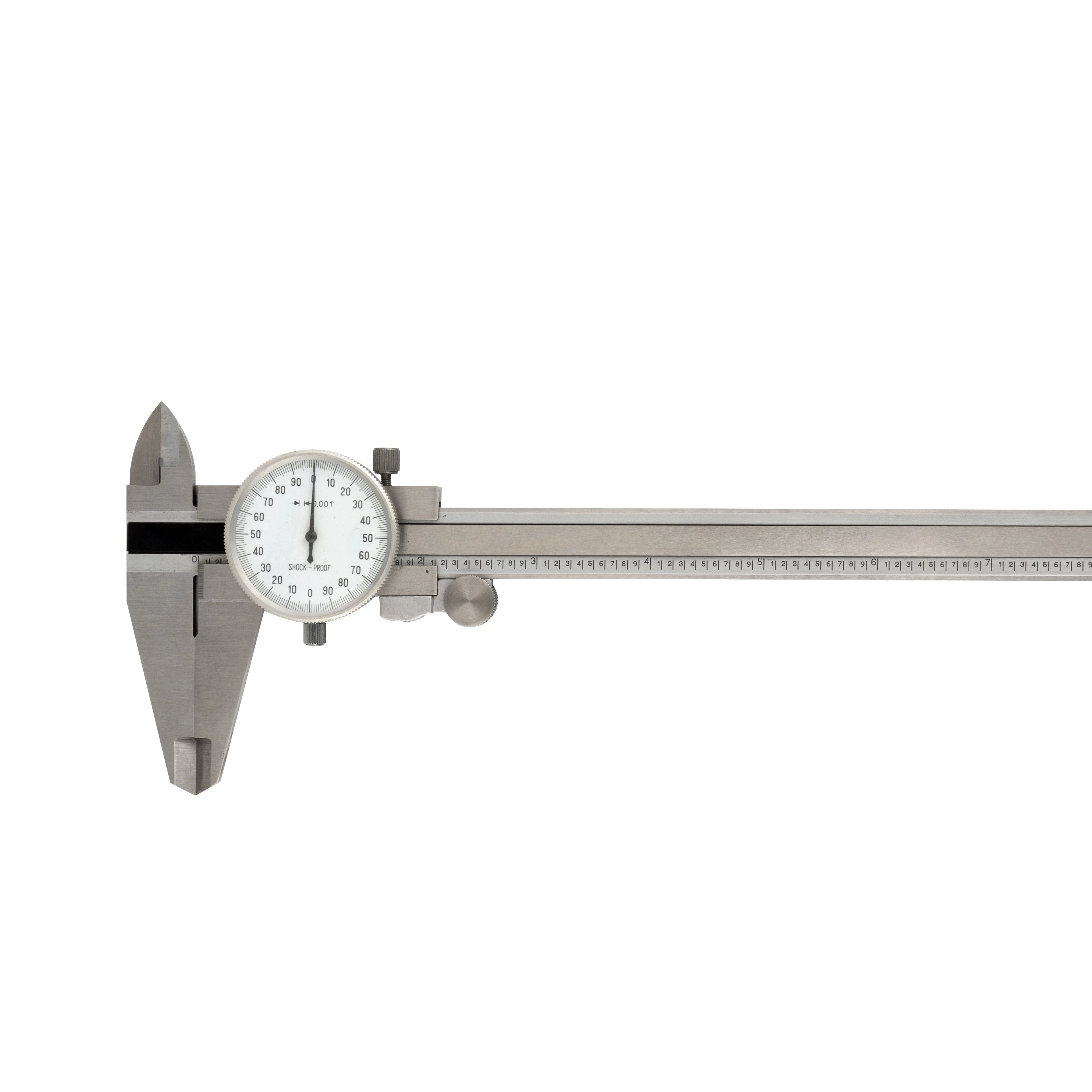 

8-inch stainless steel dial calipers, accurate 0.001-inch measurement, shockproof design with adjustable zero and microcarriage