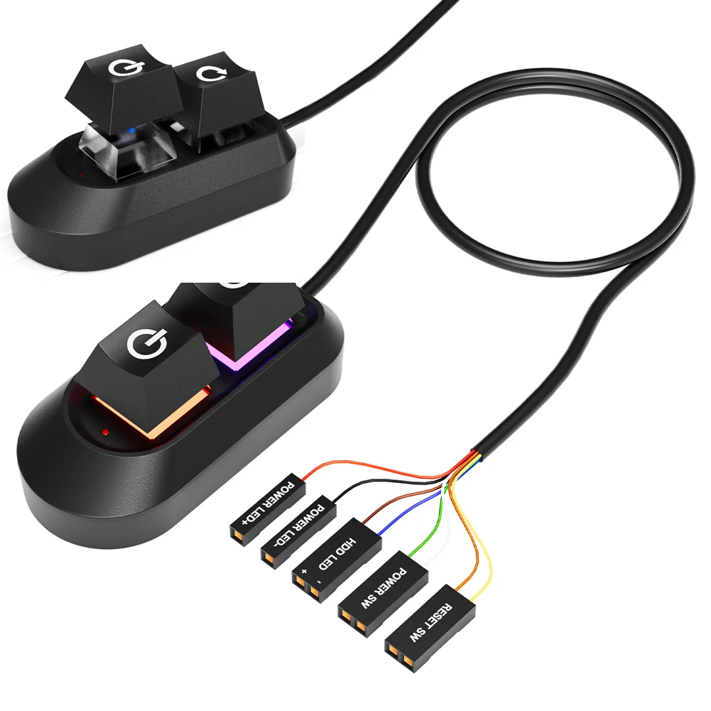 

2 м кнопка питания настольного компьютера RGB подсветка переключатель материнской платы включение выключение кнопка включения питания ПК для домашнего офиса корпус ПК