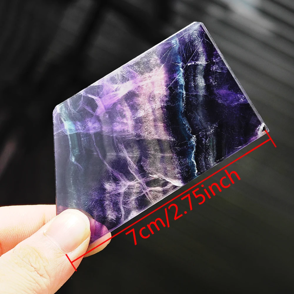 1pc Nature Gemstone Polished Colorful Rainbow Fluorite Crystal Slice Stones Crystal Handicrafts Feng Shui Home Decoration