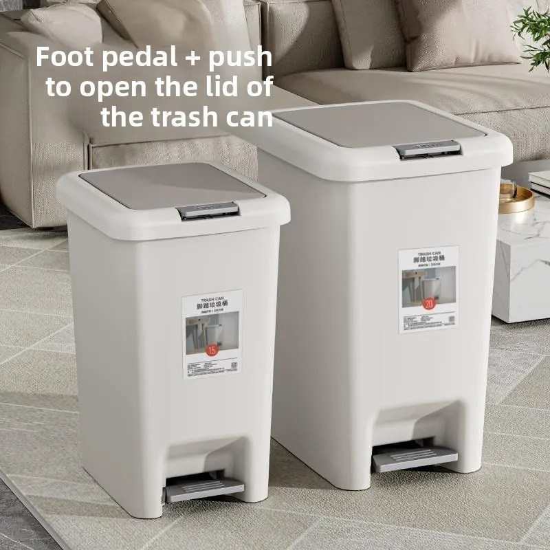 

Large Foot Pedal Tra Can 20L Capaci Batoom Kitchen Living Room Household Waste Bin with Lid Big Size Foot Operated