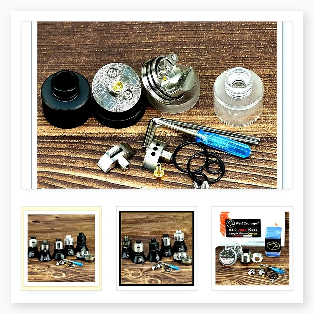 WICK'D Style 22mm 316SS RDA Tank - Rebuildable Dripping Atomizer with Bottom Feeder Pin for Enhanced Vaping Performance