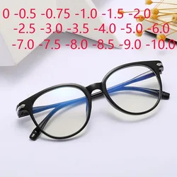 Damskie okulary mężczyźni okulary dla krótkowzrocznych żywica okrągły przezroczyste soczewki Optical Spectacle -0.5 -1.0 -1.5 -2.0 -2.5 -3.0 To -6.0 -7.0 -8.0
