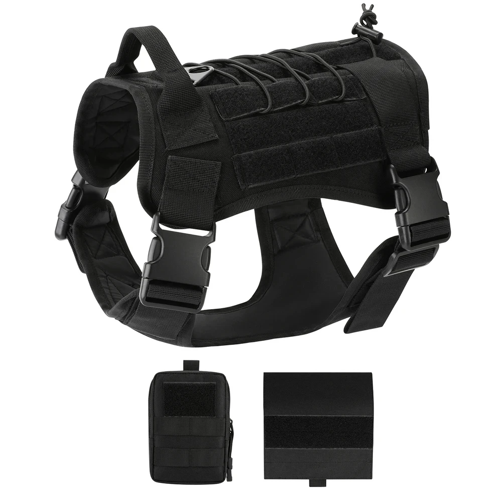 

Tactical Dog Vests Dog Clothes training Load Bearing Harness Dog Rescue Molle Vest Harness With Molle Pouch