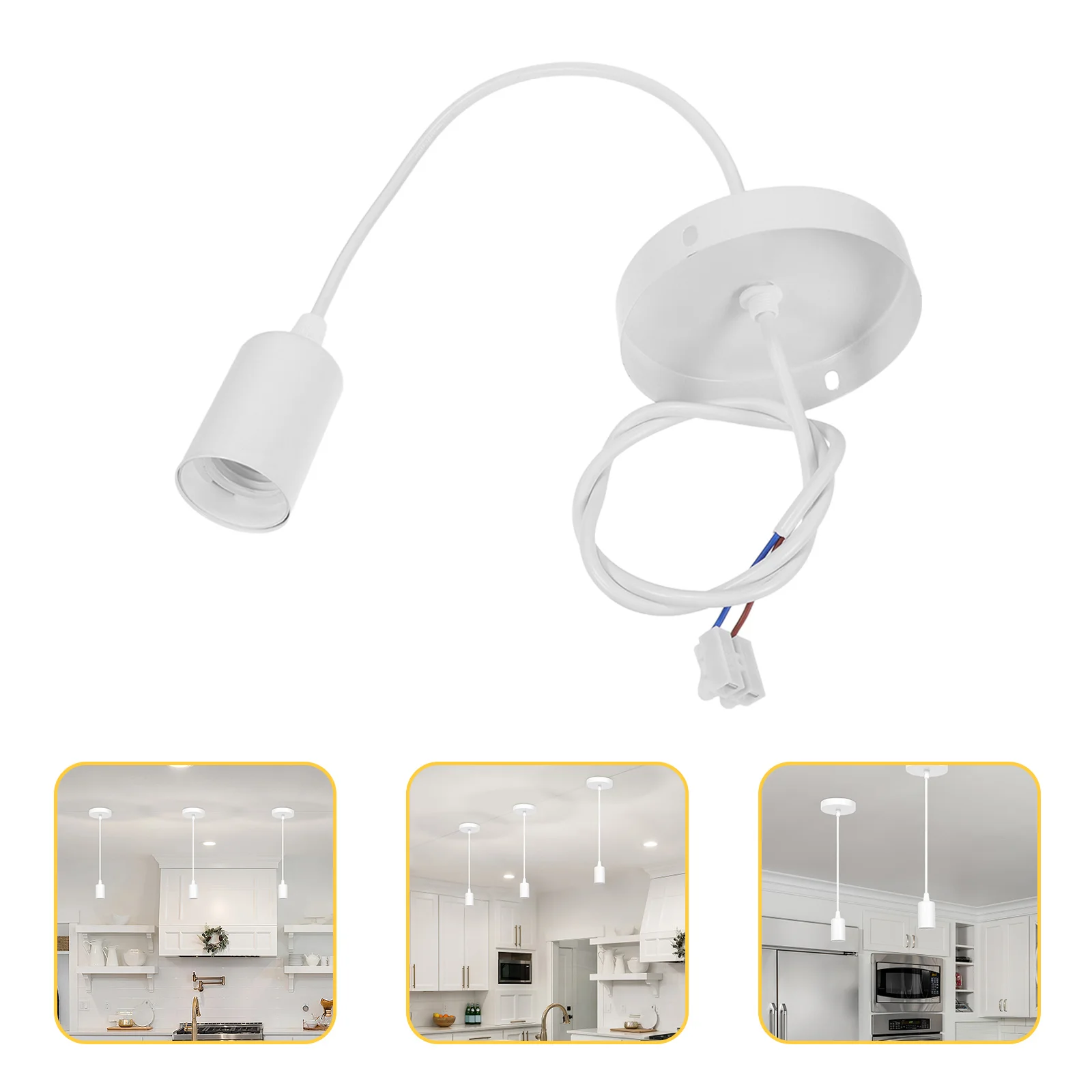 

Ceiling Rose Light Fitting Vintage Industrial Pendant Lamp Base Socket With Hanging Cord For Bedroom Kitchen Bathroom Hallway