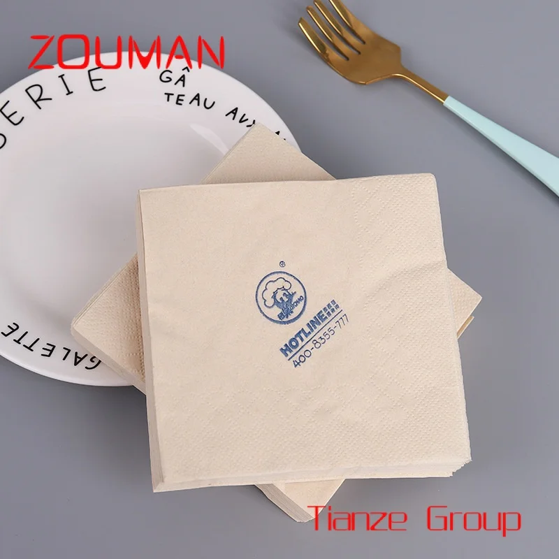 Custom , custom logo print restaurant wrapping napkin logo coffee shop tissue name napkin