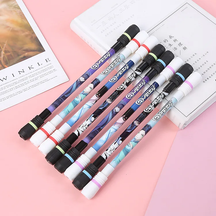 4pcs Rotary Pen Funny Rotating Pen Pressure Relief Spinning Pen 0.5mm Gel Pen Writable Kids Students Gift Office school supplies