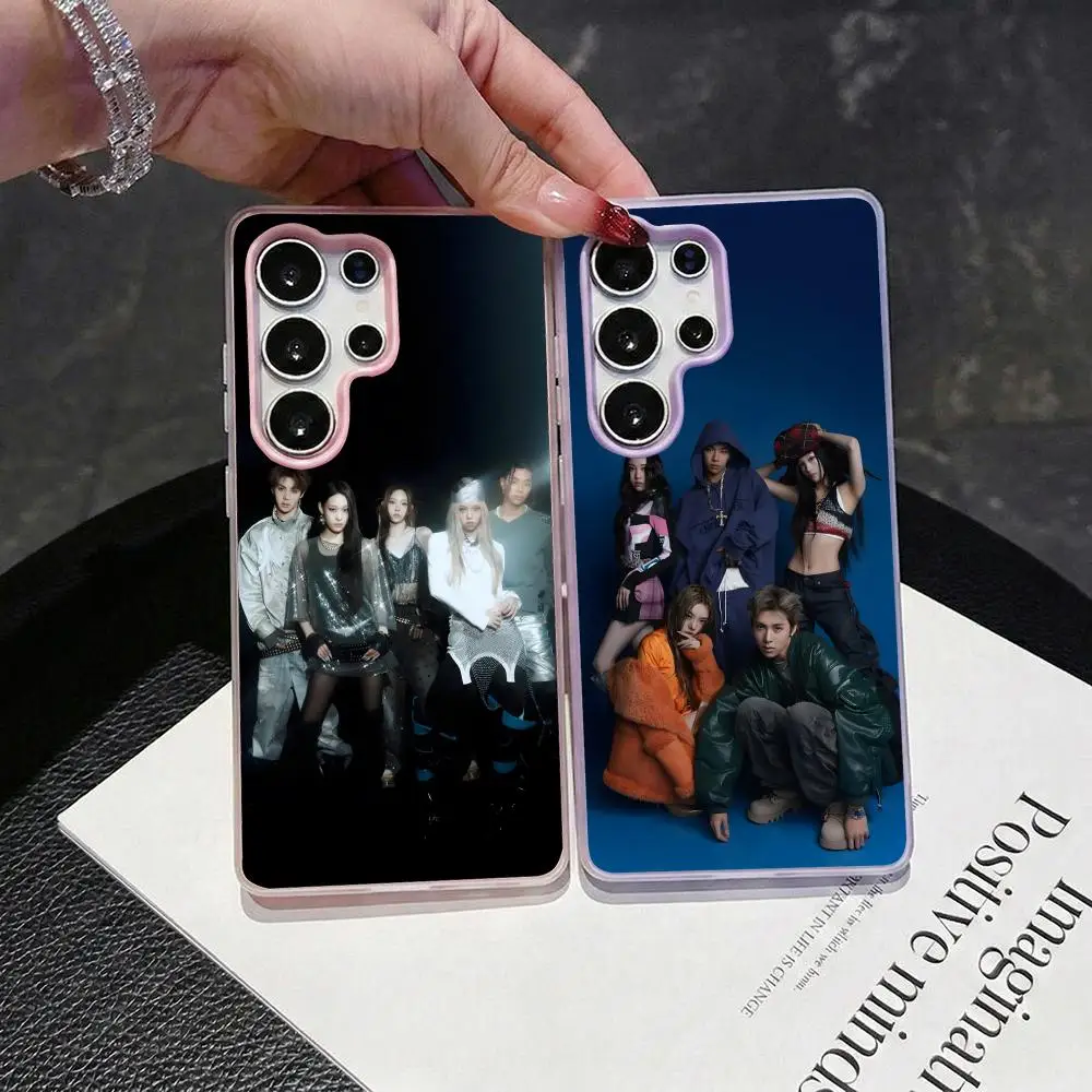 Kpop A-ALLDAY PROJECT ADP Phone Case 2-in-1 Detachable Clear Case for Samsung S26-S22 Multi-Color Card Holder Soft TPU