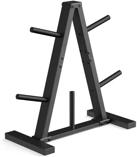 

Weight Plate Rack 1-Inch, Holds 300 lbs - Home Gym Storage Stand
