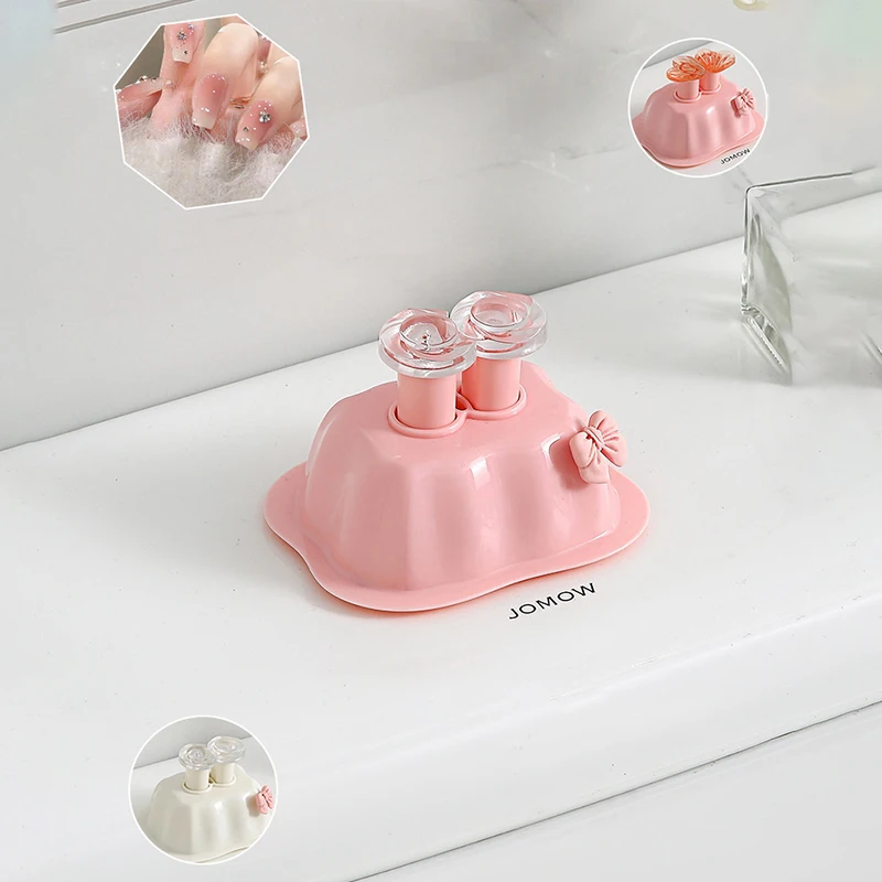 Prensa de inodoro en forma de corazón de flores, botón de descarga de tanque de agua, asistente de botón de inodoro, manija de puerta de Arte de uñas, decoración del hogar