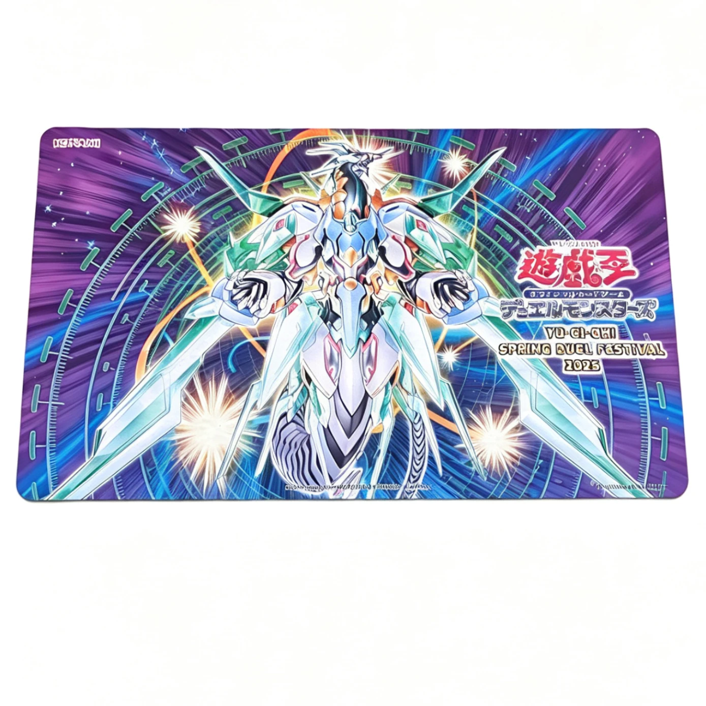 Tapete de Jogo Yugioh Crystal Clear Wing Over Synchro Dragon Yu-Gi-Oh! Tapete de Borracha para Jogos de Cartas TCG OCG - Placa de Duelo