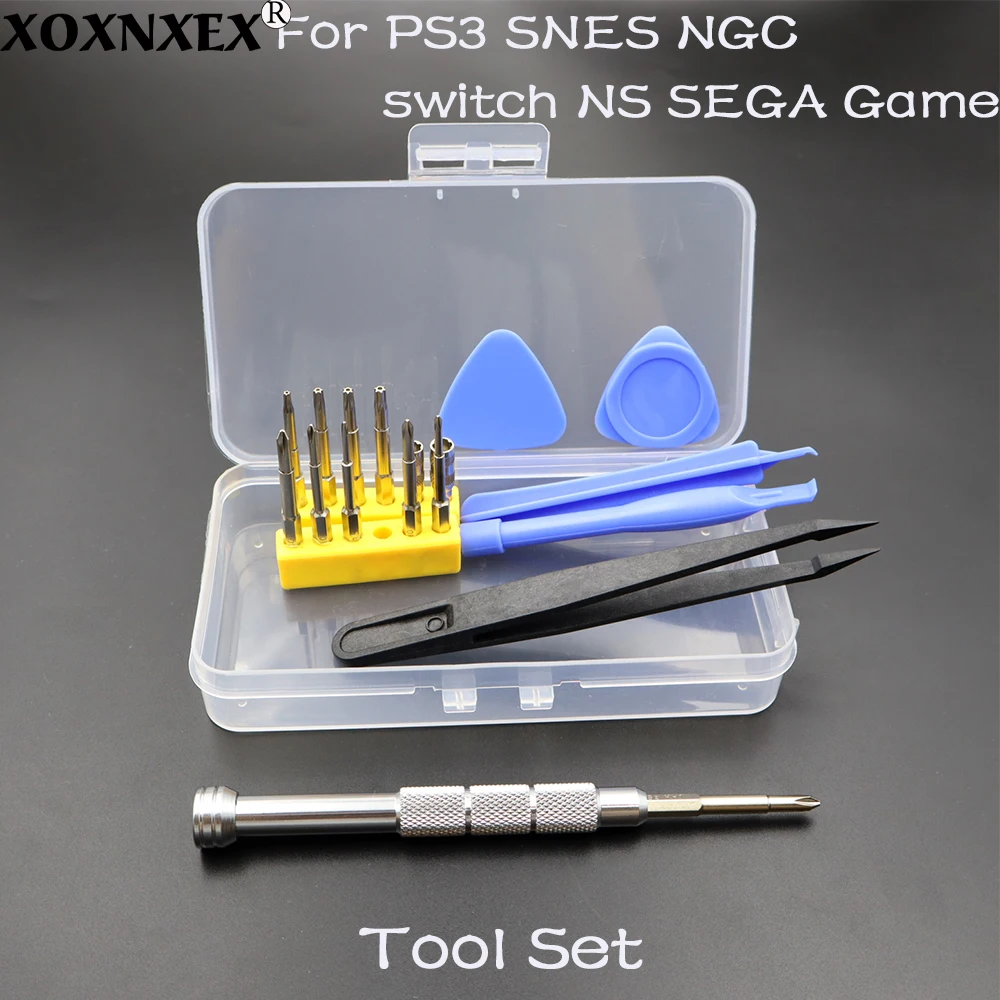 Conjunto de chave de fenda kit de ferramentas de desmontagem e reparo adequado para switch ns novo 3ds ps3 nes snes ds lite gba psp gamecube consoles