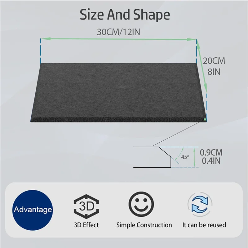 

【Hot Cake】15 Pack 12X8x4 Inch Acoustic Wall Panels, Self-Adhesive Sound Absorbing Panel,For Recording Studios