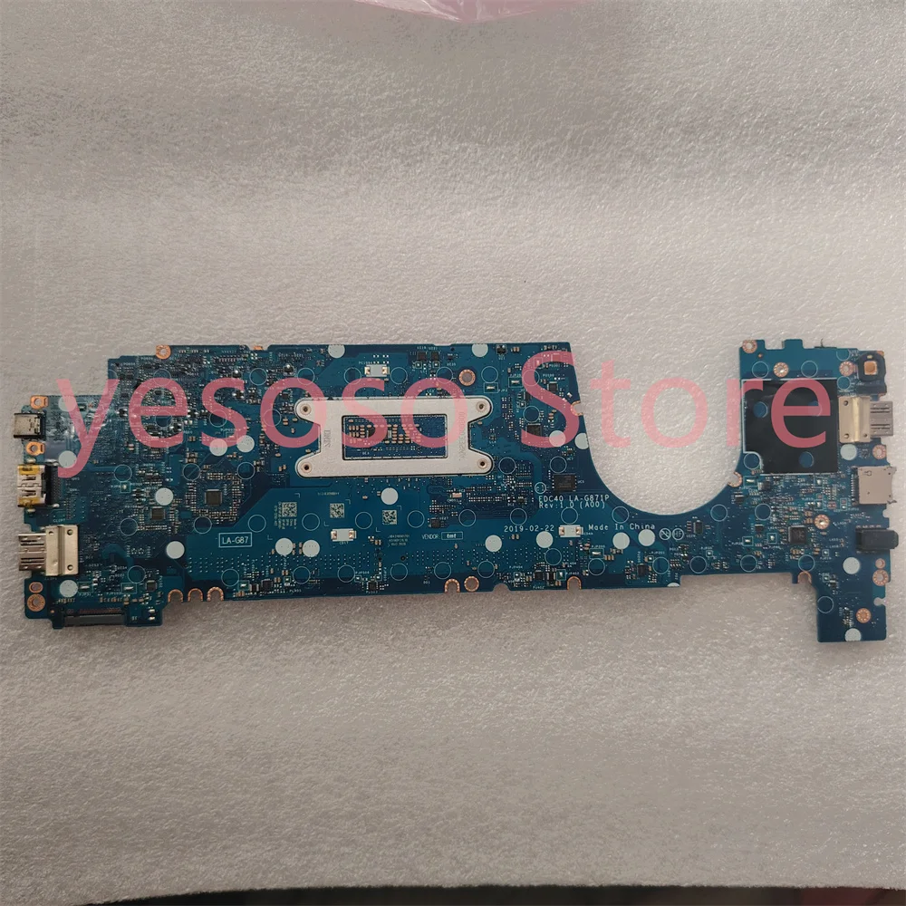 Original EDC40 LA-G871P For DELL Latitude 7400 Laptop Motherboard P/N:7YM2P CN-0FHPJ8 FHPJ8 0WRHWP 0DCM71 0FWC0G 0G2KKX i5-8365U