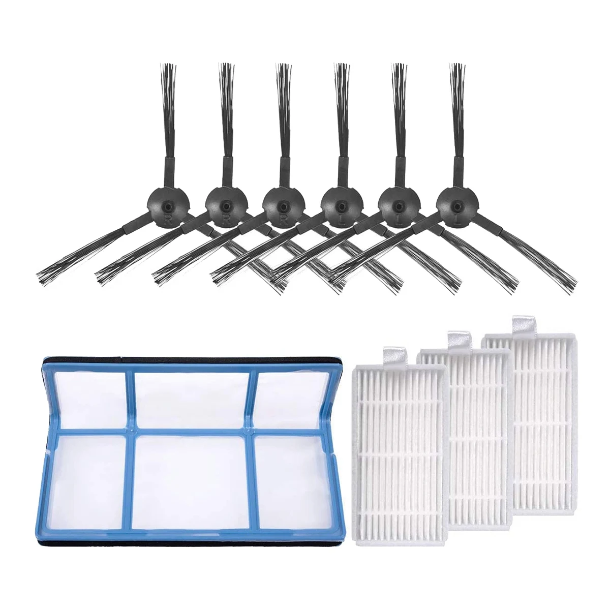 ロボット掃除機の交換,ilife v3,v3s,v5,v5,v5s,pro,x1プライマリフィルター,3xフィルター,6xサイドブラシ