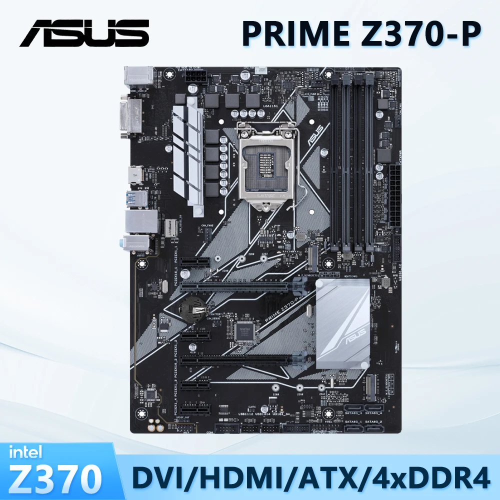 

ASUS PRIME Motherboard PRIME Z370-P With LGA 1151 Socket for 8th 9th Gen Core i3 i5 i7 Processors Supports 4x DDR4 Dual M.2 Port