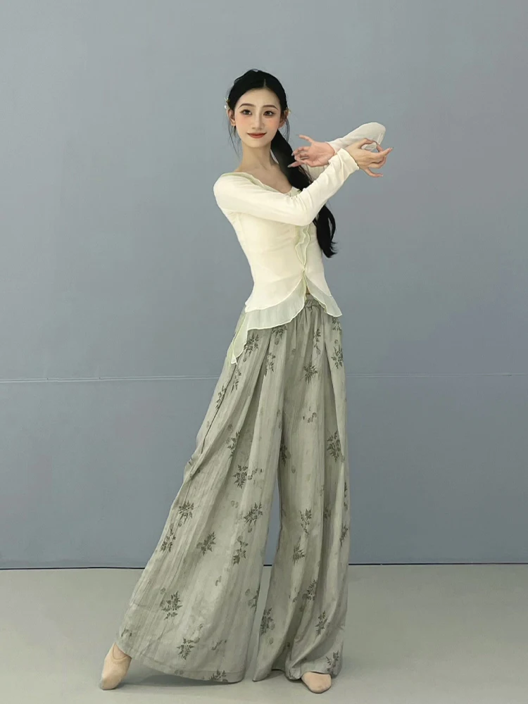 

Индивидуальные женские брюки для взрослых и детей, джазовые современные классические танцевальные брюки, свободные струящиеся широкие брюки, тренировочный костюм