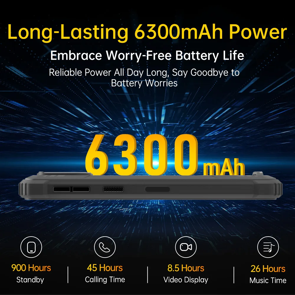 Oukitel WP32 프로 견고한 스마트폰, 4G, 6 인치, 6GB + 256GB, 6300mAh, Unisoc T606 옥타코어, 안드로이드 14 휴대폰, 20MP 카메라, NFC