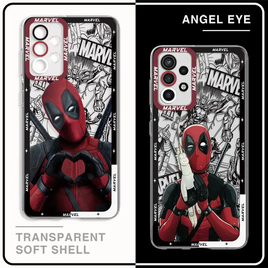 Marvel Interesting Deadpool Phone Case for Samsung Galaxy A35 A55A53 A54 A73 A34 A33 A25 A24 A13 A14 A15 5G Clear Soft Shell