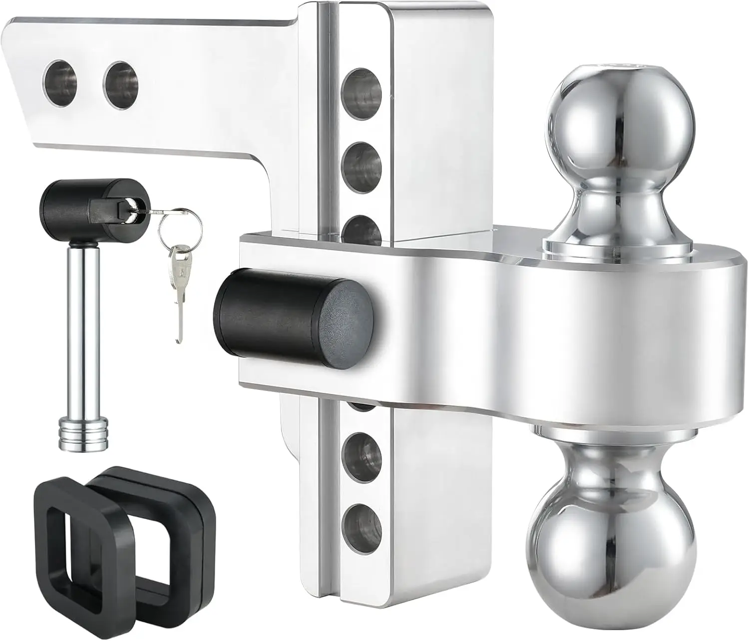 

Регулируемый шаровой крепление сцепного устройства прицепа, алюминиевый хвостовик, 6-дюймовый падение/подъемник, подходит для 2-дюймового приемника