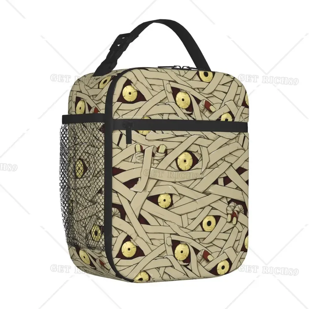 Halloween Insulated Lunch Boxes Egypt Mummy Merch Monster Zombie Eyes Storage Food Box Ins Style Thermal Cooler Lunch Box