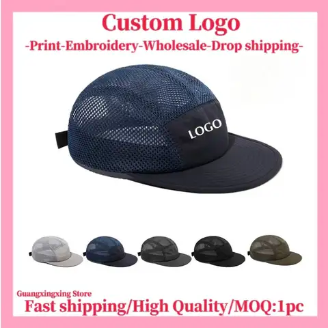 Custom embroidered hat for men and women net cap quick-drying baseball hat design DIY picture printing Custom logo hat wholesale