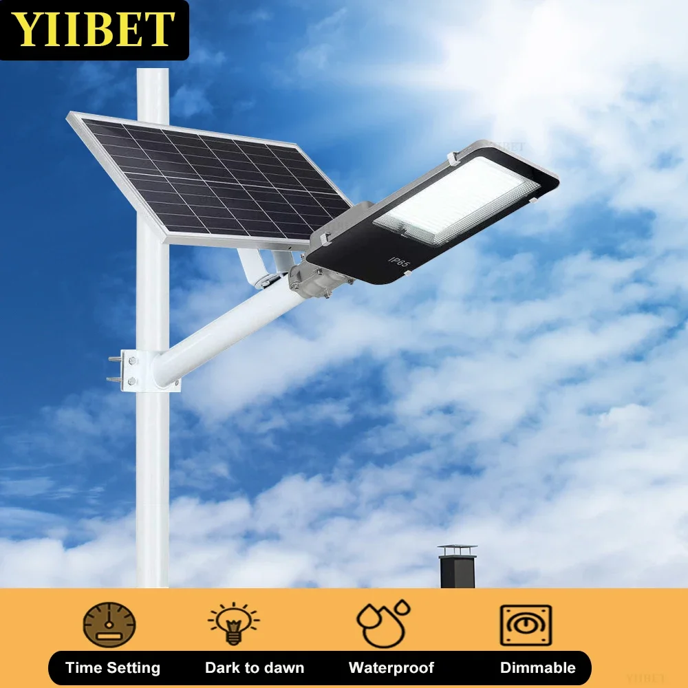 YIIBET 50W-300W+Mounting Arm Solar Pool Lamps Country Road Street Dusk To Dawn Security LED Flood Lighting уличные фонари для да