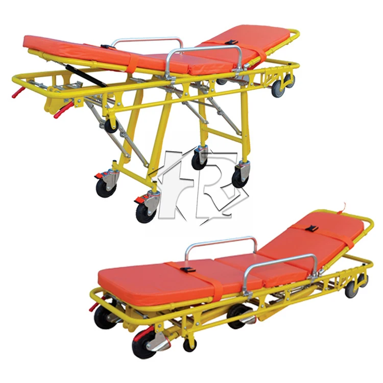 

Emergency Ambulance Medical Equipment Foldable Adjustable Ambulance Trolley On-board Ambulance Stretcher