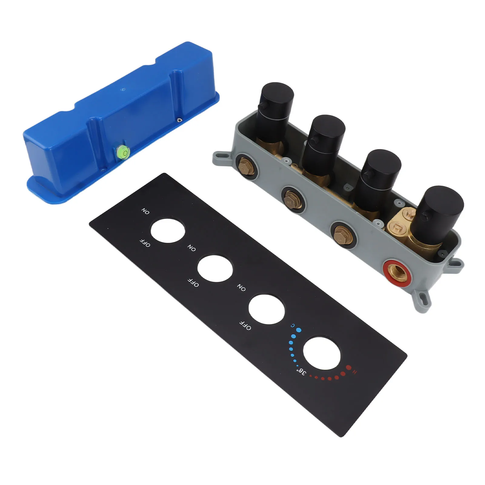 Diverter Valve Shower Diverter Valve  Thermostatic Mixer Brass 3 Way Valve Kit with 4 Round Knobs Shower Diverter Valve