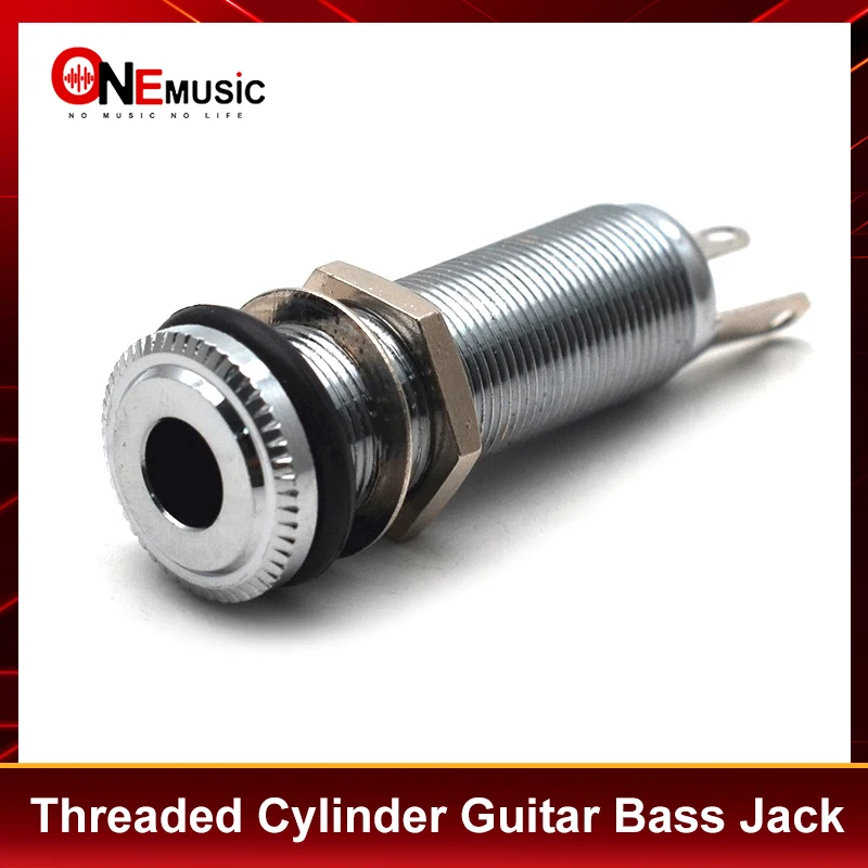 10Pcs/lot Gold/Chrome/Black Threaded Cylinder Output Input Guitar Bass Jack Plug Socket 1/4\