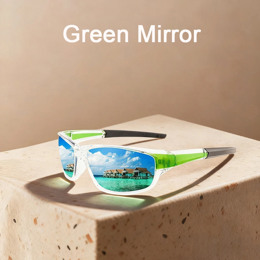 Modische Vintage-Sonnenbrille mit klarem Rahmen für Angeln, Autofahren, Sport, Laufen, Bergsteigen, Sonnenbrille für Damen und Herren – Detail 6