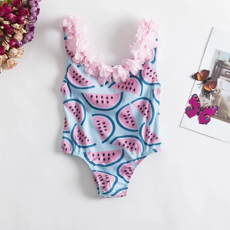 1-5T Toddler Baby Girls New Swimsuit One Piece Swimsuit 2023 Fashion  Flower Swimwear For Children Summer Bathing Suits