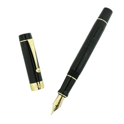 Jinhao 100 Centennial Resin Fountain Pen Black with Logo Iridium EF/F/M/Bent Nib with Converter Ink Pen Business Office Gift Pen