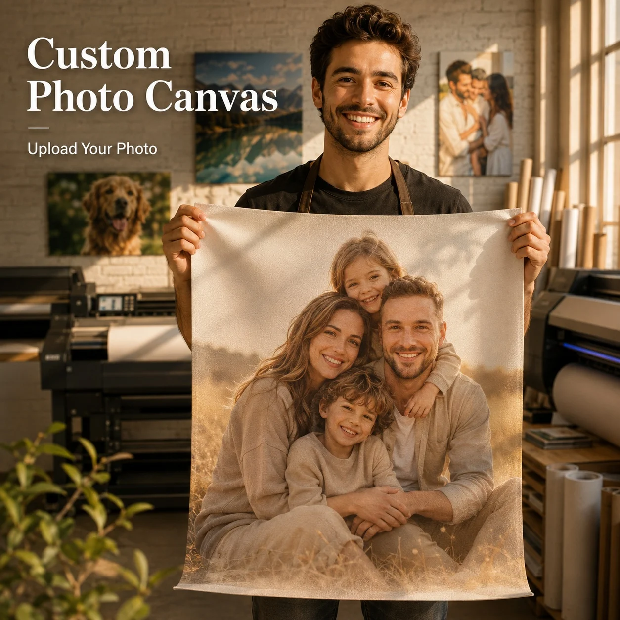 Custom Canvas Photo Print Personalized Wall Art, Custom Any Photo Family Friends Memory Gift for Christmas New Year Home Decor