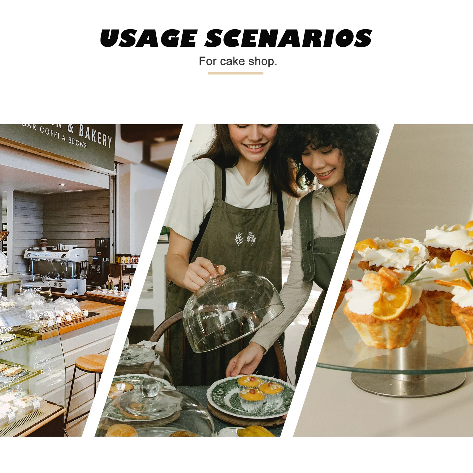 

5Pcs Food Glass Covers Clear Cake Covers for Dessert Display Protection Dust Insect Resistant Kitchen Serving Cover