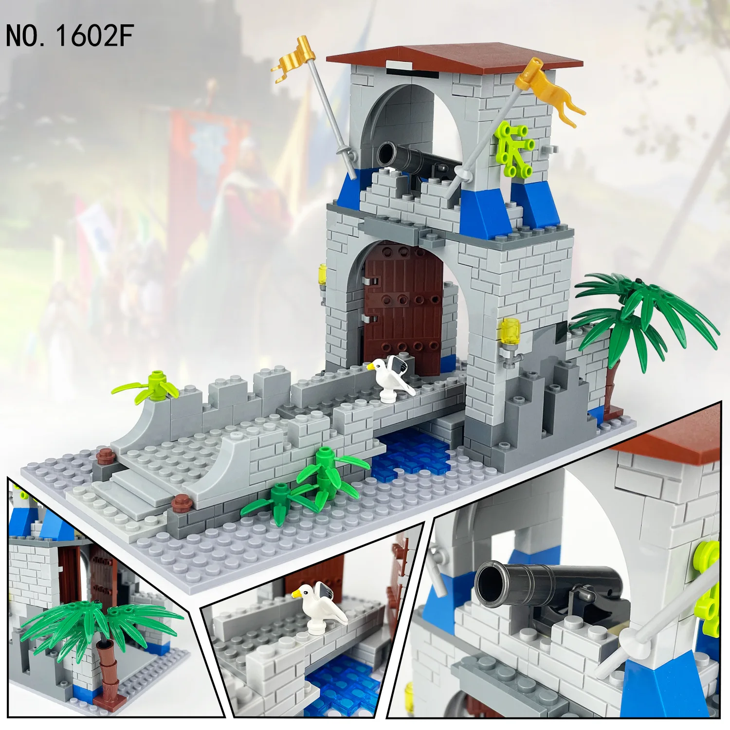 Bloques de construcción de castillo Medieval militar para niños, juguete de ladrillos para armar castillo Medieval de estilo europeo, serie MOC, ideal para regalo, código 244, compatible con piezas