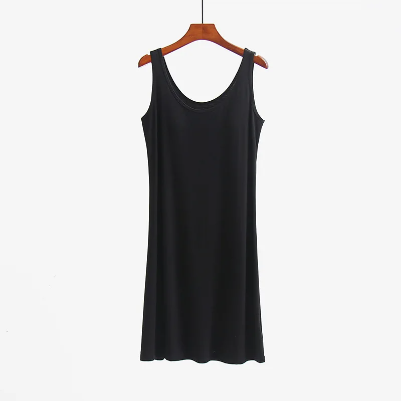 Tanktop Modale Bh Gewatteerde Slaapjurk Vrouwen Zomer Nachthemden Nieuwe Dunne Effen Kleur Mouwloze Huiskleding Dames Sleepshirt