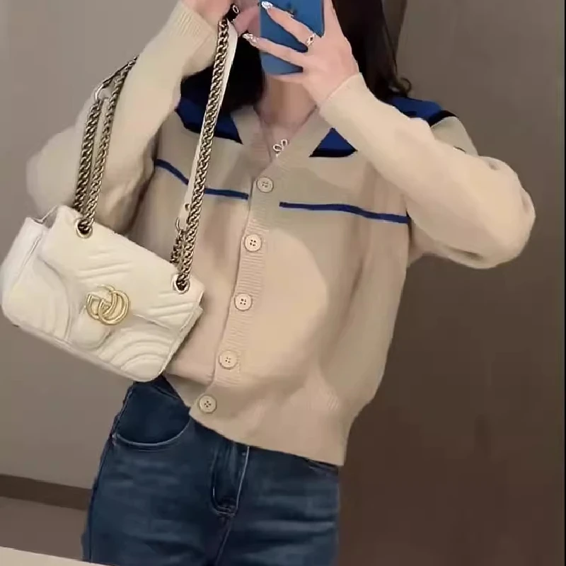 

Thiened Зимний женский вязаный свитер с v-образным вырезом и длинным светом, осенний цельный кардиган обычного кроя Faion