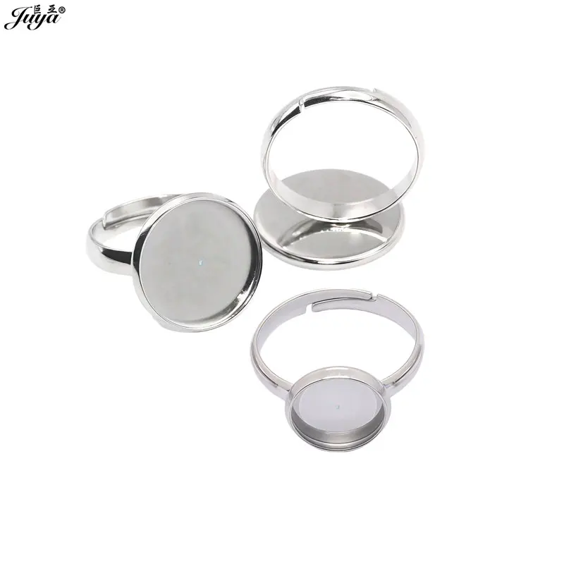 

10pcs/lot Sturdy And Durable Stainless Steel Ring Base 10mm 12mm Cabochon Ring Settings Tray For DIY Jewelry Making Accessories