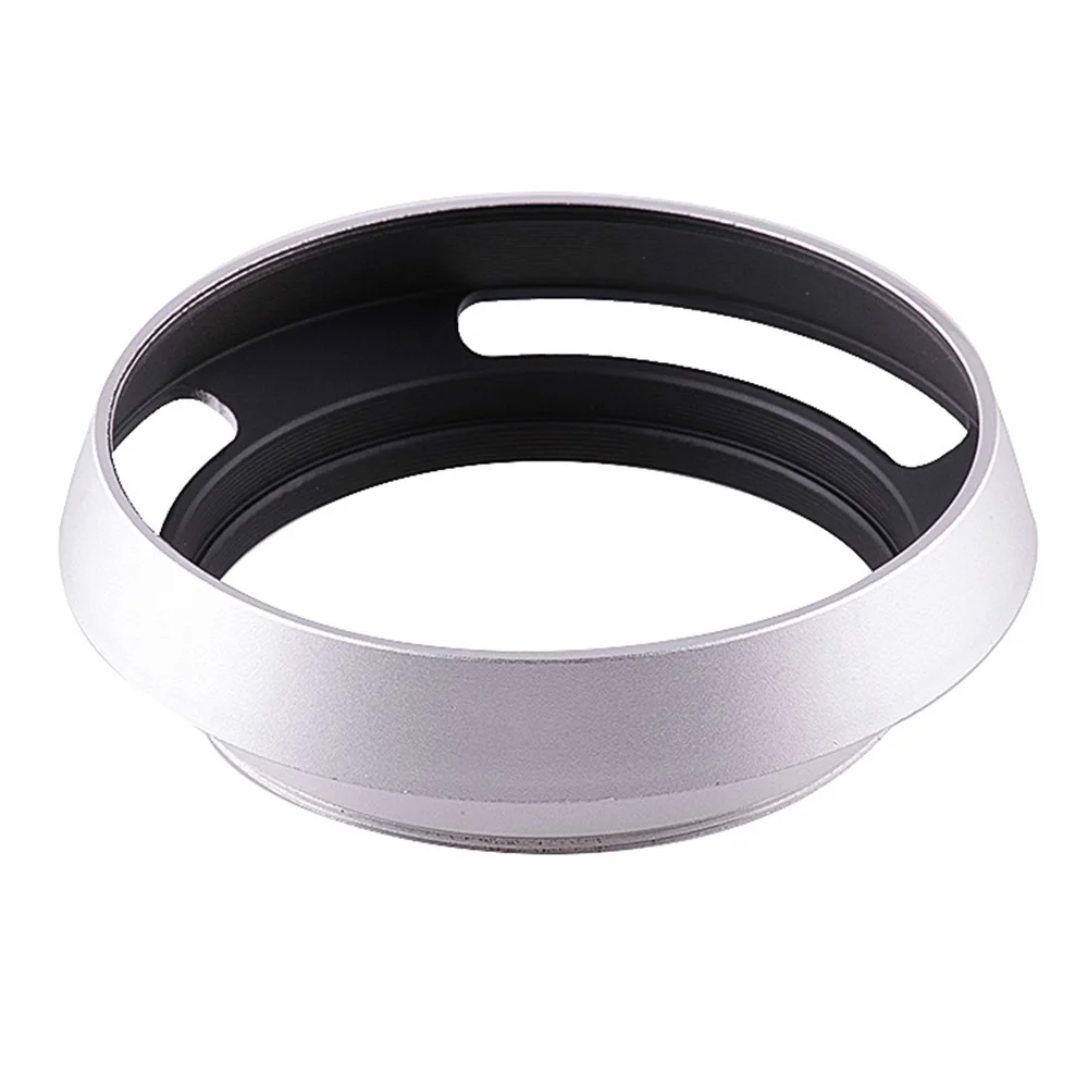 Silver 37/39/43/46/49/52/55/58mm Camera Lens Hood Metal Vented Screw-in Lente Protect for Canon Nikon Sony Leica Olympus Pentax