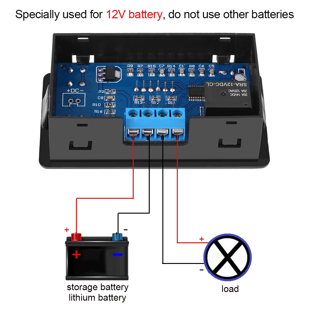 Low Voltage Cut off 12V Battery Low Voltage Cut off Automatic  On  Undervoltage Controller view 3