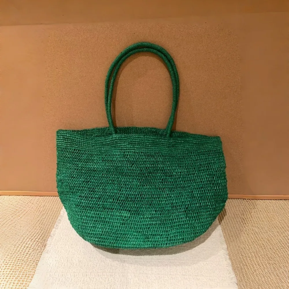 

Lafite Grass Hand-woven Tote Bag Women's Lazy Vacation Style Straw Woven Texture Unique Fashion Large Capacity Shoulder Handbag