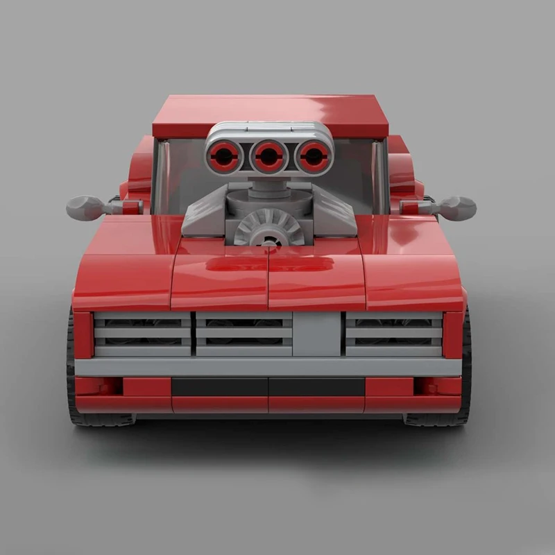 ตัวต่อ MOC Pixar Cars Snotrod Dodge Challenger RT 1970 City Champions รถซูเปอร์คาร์ 351 ชิ้น ของเล่นเสริมพัฒนาการ