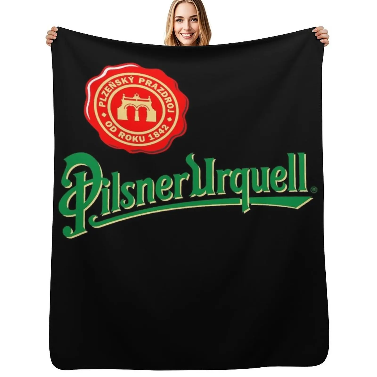 

pilsner urquell beer lager asahi breweries beer food brewery logo Throw Blanket Beach warm winter Sofa Quilt Blankets