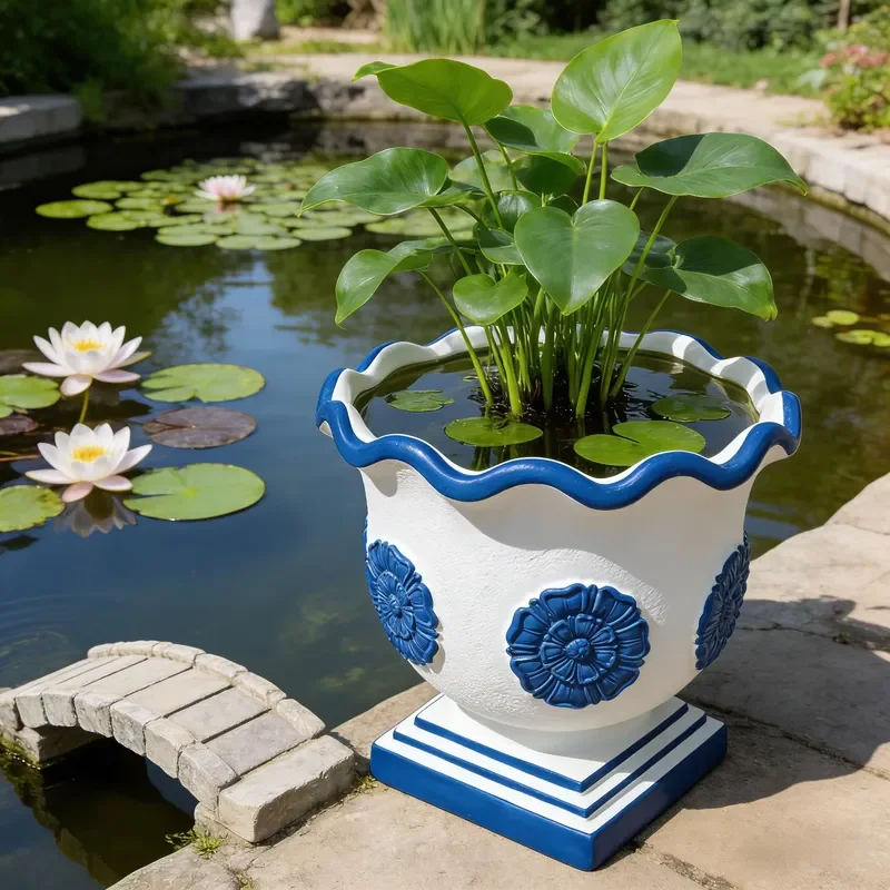Sunflower Resin Hand Painted Art Statue Garden Base - Texture Fusion for Outdoor Landscape Decoration