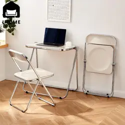 IHOME Acrylic Modern Minimalist Transparent Folding Table Simple Ins Style Study Table Home Computer Table Medieval Table New